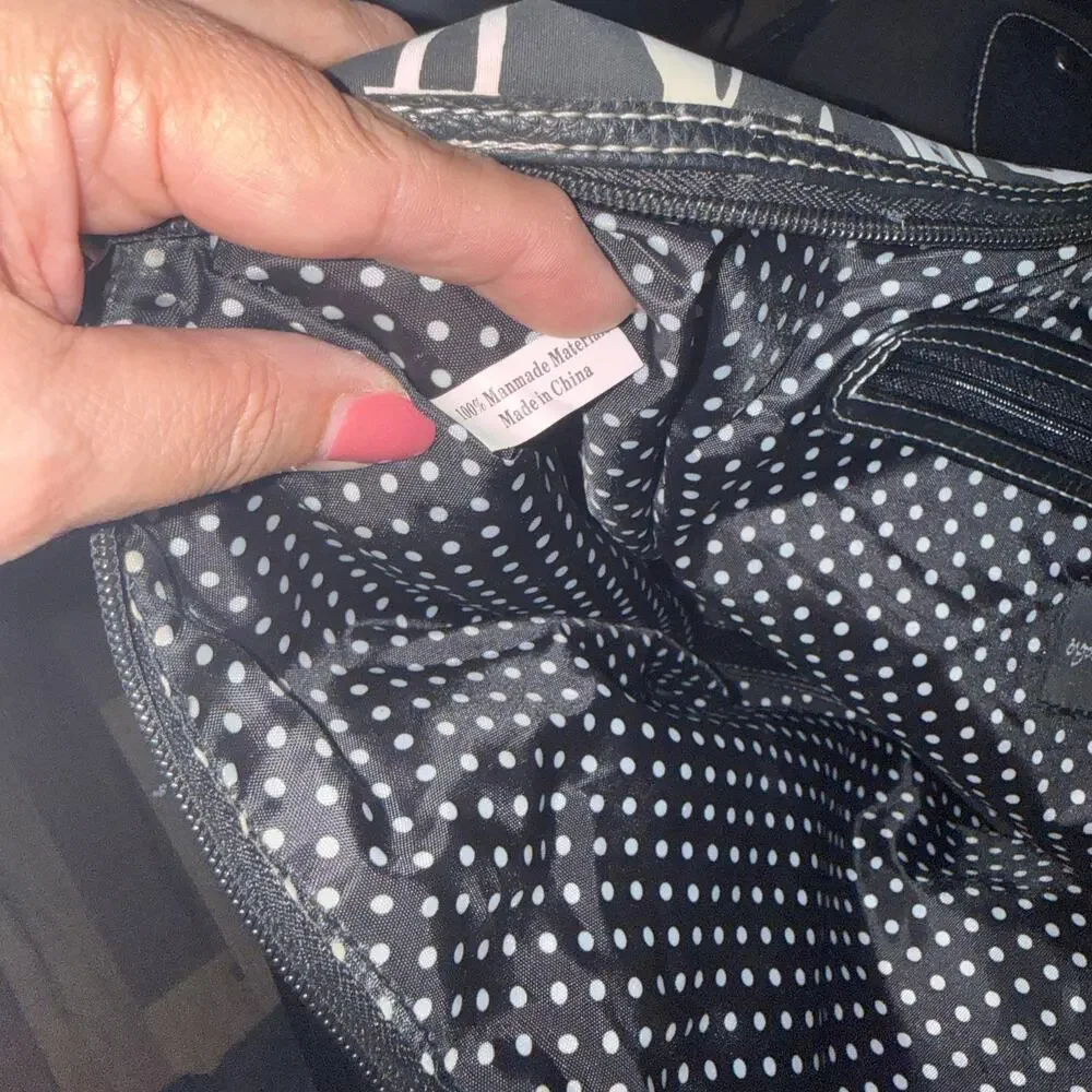 Vintage 2003 Sydney Love Travel Tote Black White Silhouette Weekender Bag